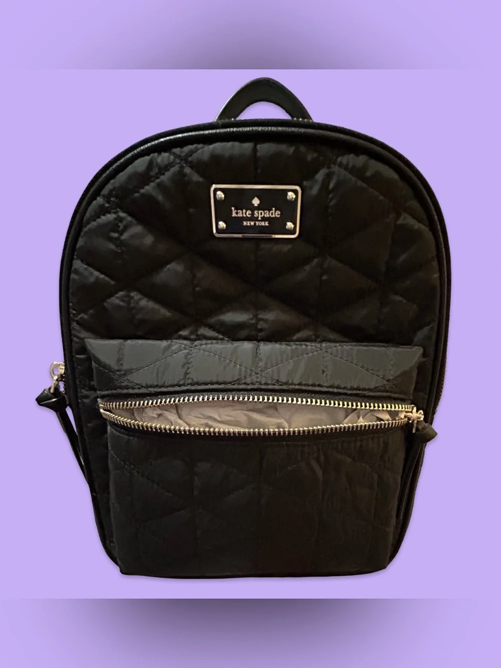 NWT KATE SPADE QUILTED BACKPACK,DIAMOND PATTERN, w/GOLD TONE HARDWARE.ADJUSTABLE